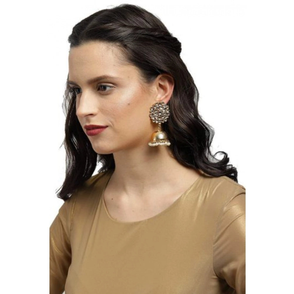 Vaystra Rose Alloy Earrings - White,
