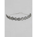 Vaystra Rose Alloy Choker - Silver & Black,