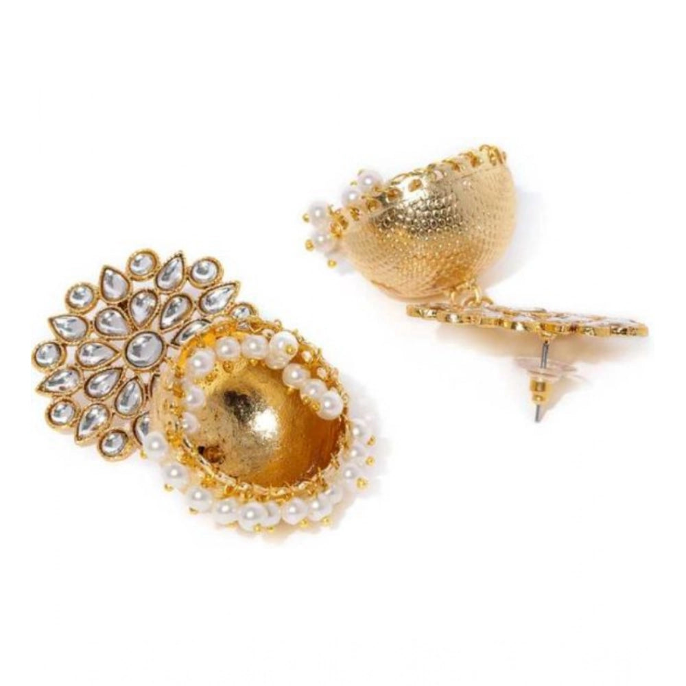Vaystra Rose Alloy Earrings - White,
