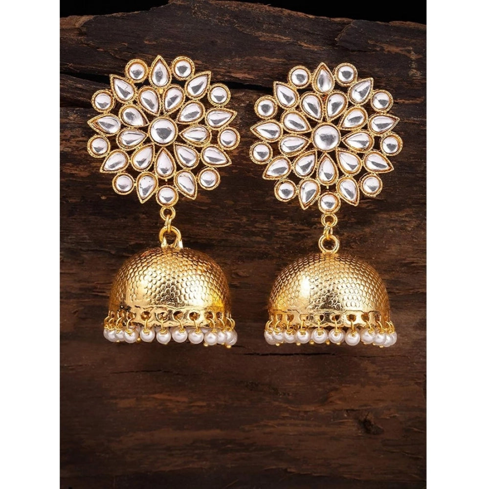 Vaystra Rose Alloy Earrings - White,