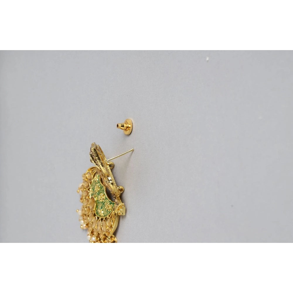 Vaystra Gold Plated Rose Alloy Earrings in Gold,