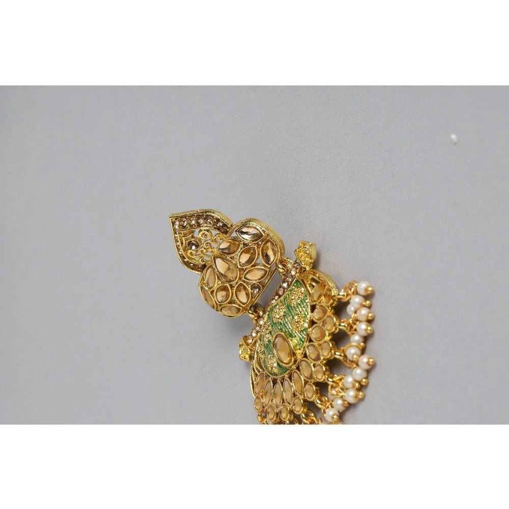 Vaystra Gold Plated Rose Alloy Earrings in Gold,