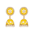 Vaystra Handcrafted Rose Alloy Earrings - Yellow, Edition