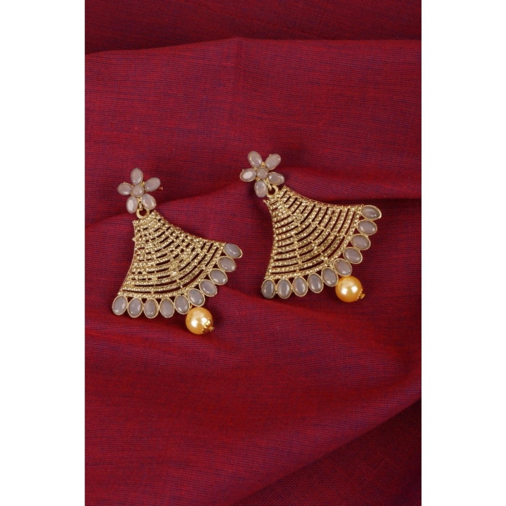 Vaystra Gold Plated Rose Alloy Earrings in Gold,