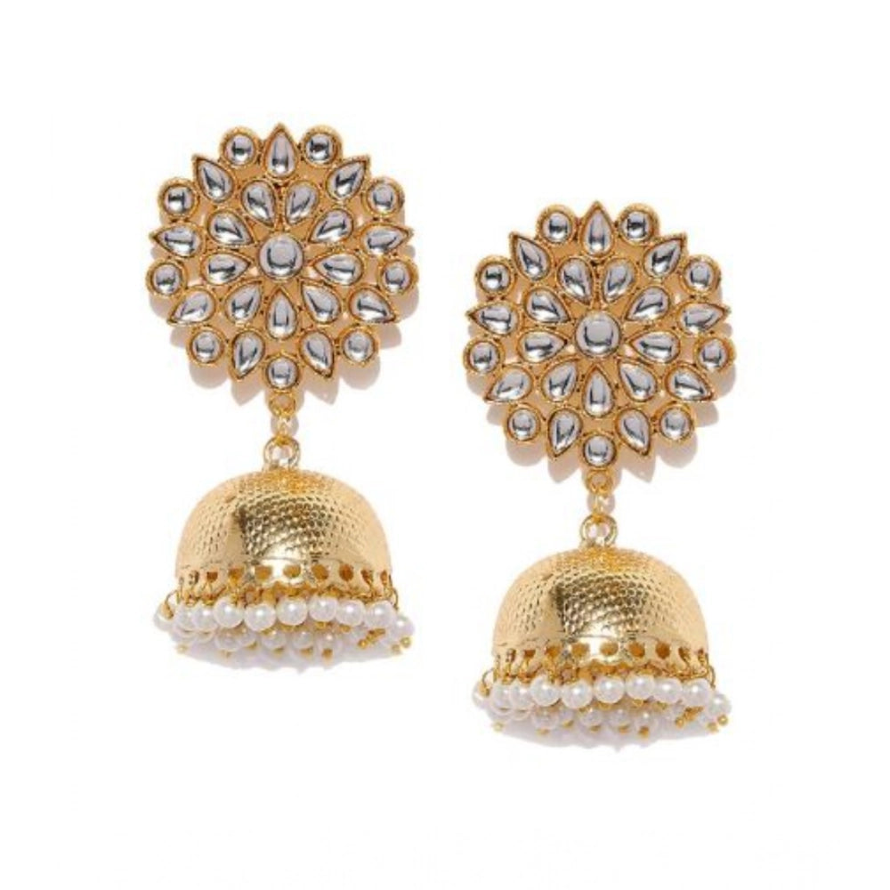 Vaystra Rose Alloy Earrings - White,