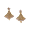 Vaystra Gold Plated Rose Alloy Earrings in Gold,