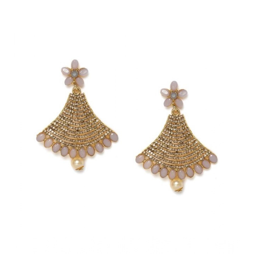 Vaystra Gold Plated Rose Alloy Earrings in Gold,
