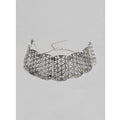 Vaystra Handcrafted Rose Alloy Choker - Silver, Edition