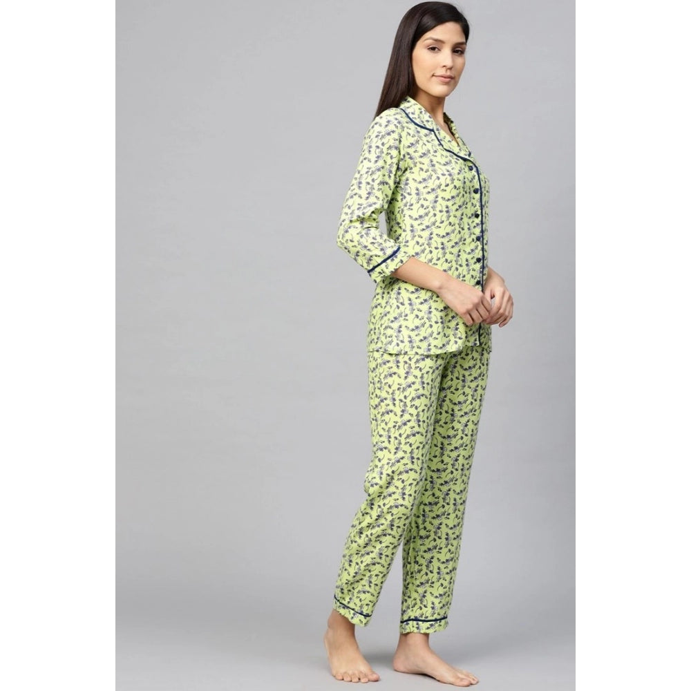 Vaystra Casual 3/4 Sleeve Floral Printed Rayon Shirt With Pyjama Pant Night Suit Set –...