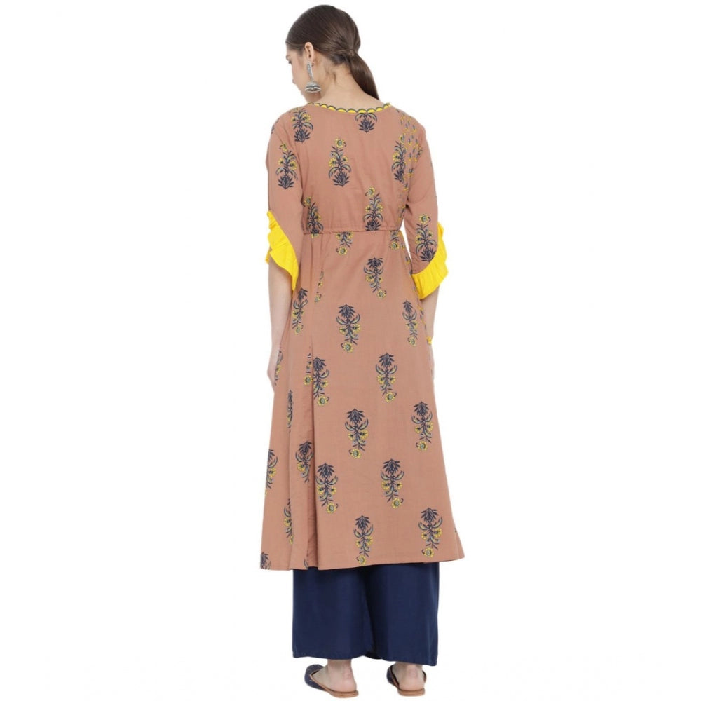 Vaystra Casual 3/4 th Sleeve Floral Printed Cotton Kurti – Multi