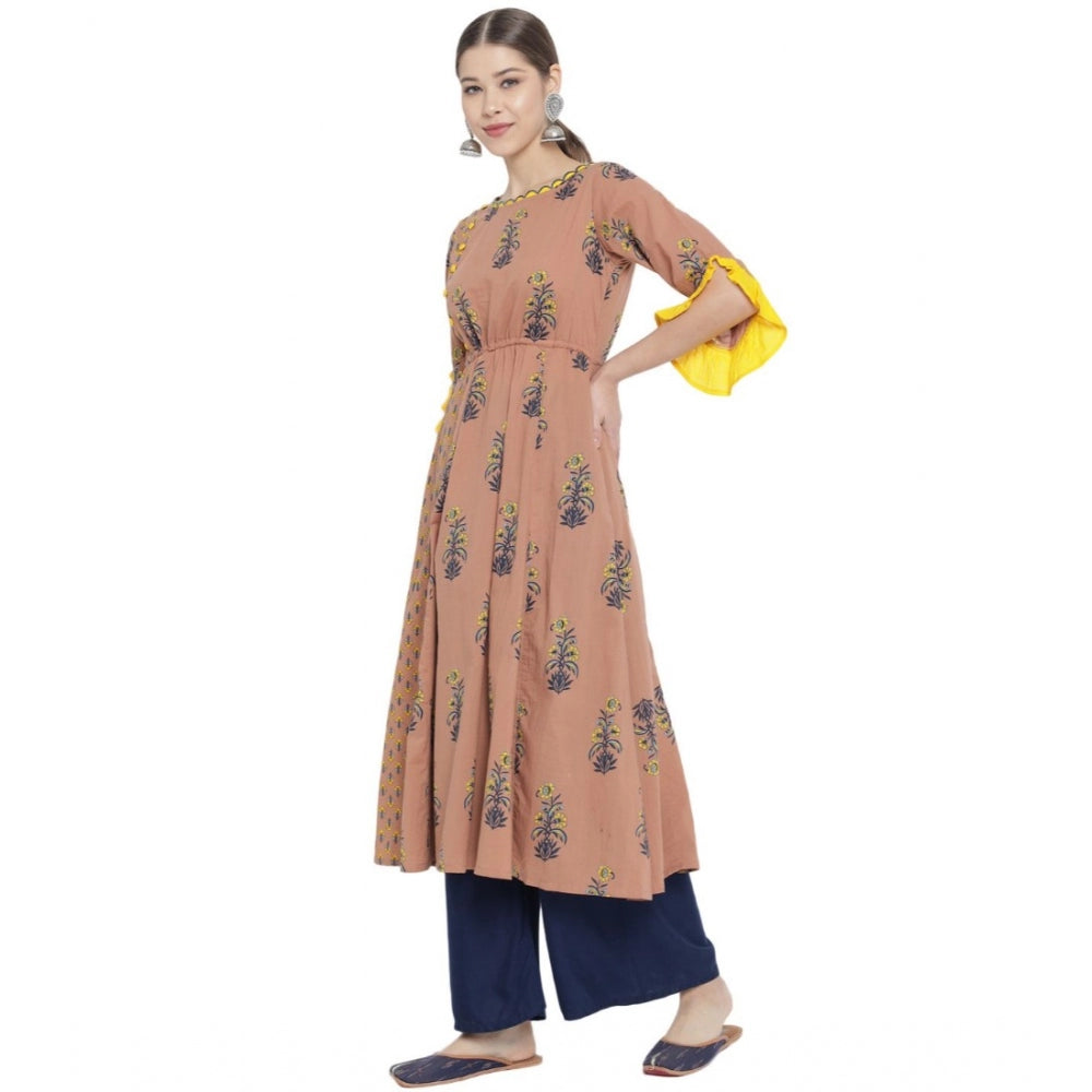 Vaystra Casual 3/4 th Sleeve Floral Printed Cotton Kurti – Multi