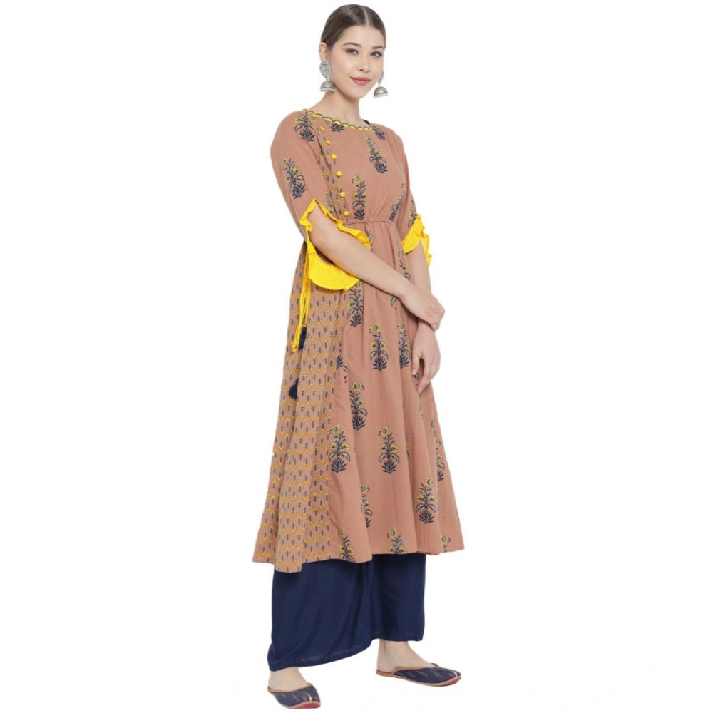 Vaystra Casual 3/4 th Sleeve Floral Printed Cotton Kurti – Multi
