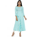 Vaystra Casual 3/4 th Sleeve Embroidery Rayon Kurti – Sky Blue
