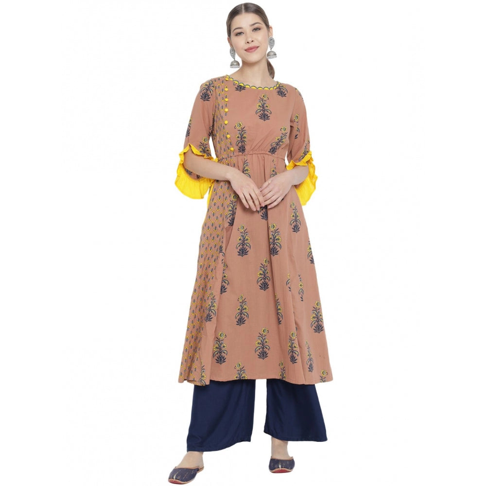 Vaystra Casual 3/4 th Sleeve Floral Printed Cotton Kurti – Multi