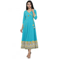 Vaystra Casual 3/4 th Sleeve Embroidery Cotton Blend Kurti – Torque Green