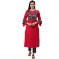 Vaystra Casual Bell Sleeves Floral Printed Cotton Kurti Set – Rani Pink