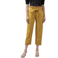 Vaystra Casual Printed Cotton Flex Trouser Pant – Mustard