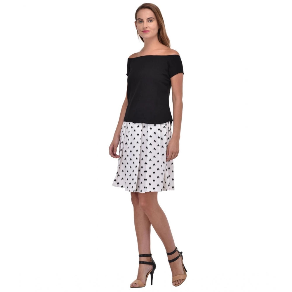 Vaystra Cotton Blend Solid Short Sleeves Dress – Black
