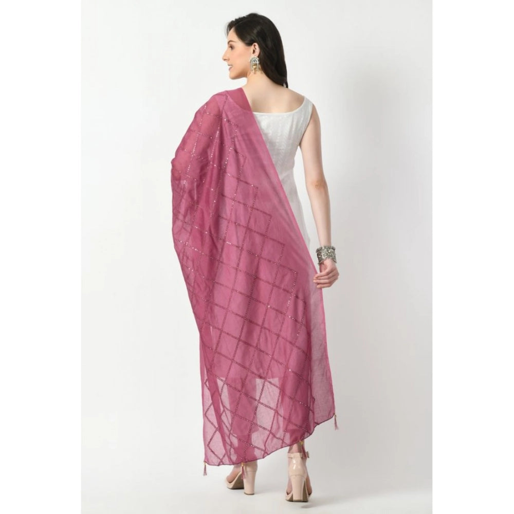 Vaystra Chanderi Self Design Dupatta – Levender