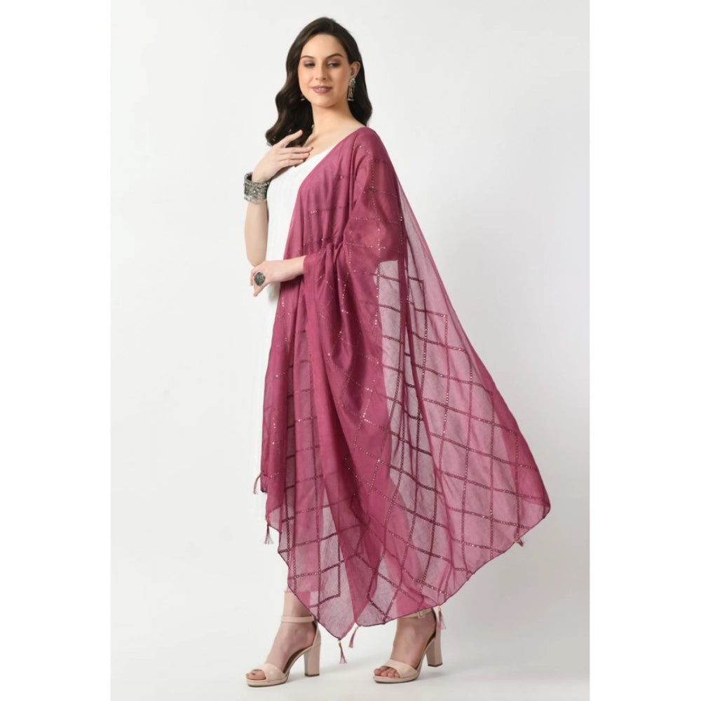 Vaystra Chanderi Self Design Dupatta – Levender