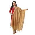 Vaystra Chanderi Self Design Dupatta – Gold