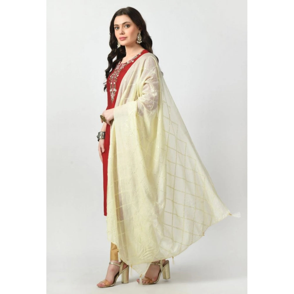 Vaystra Chanderi Self Design Dupatta – Off White