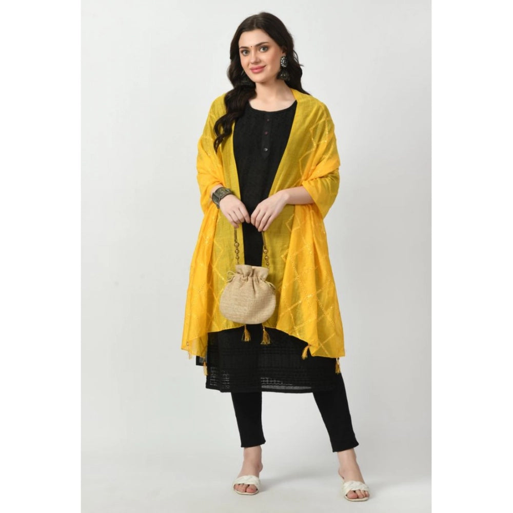 Vaystra Chanderi Self Design Dupatta – Yellow