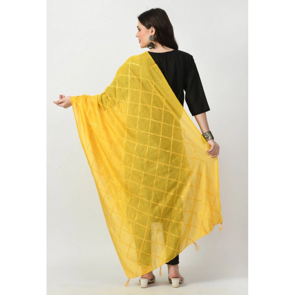 Vaystra Chanderi Self Design Dupatta – Yellow