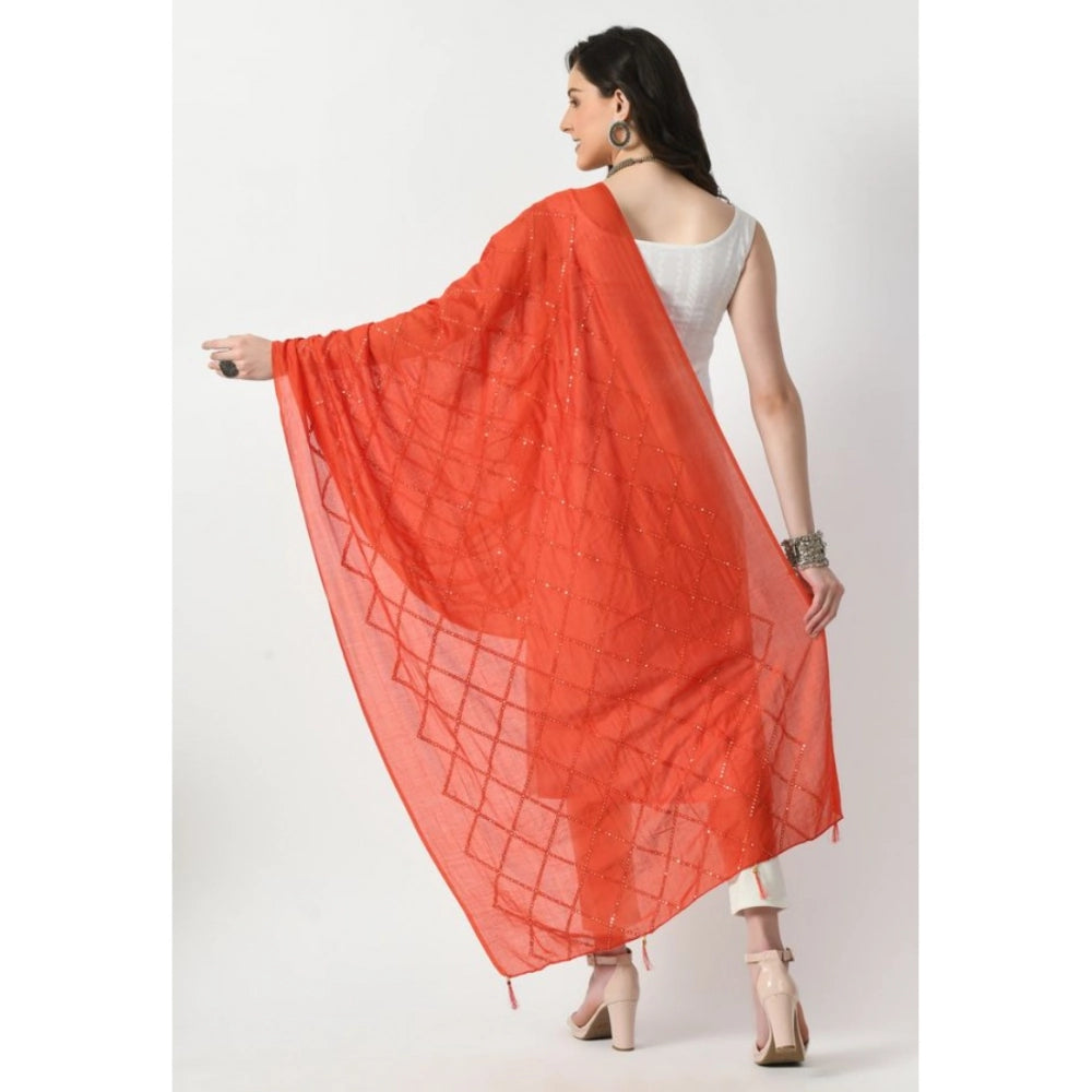 Vaystra Chanderi Self Design Dupatta – Orange
