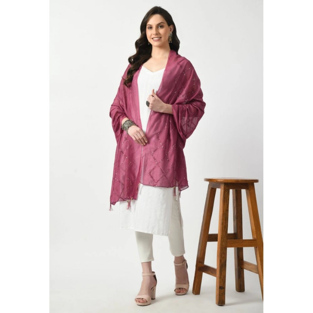 Vaystra Chanderi Self Design Dupatta – Levender
