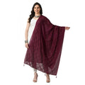 Vaystra Chanderi Self Design Dupatta – Wine