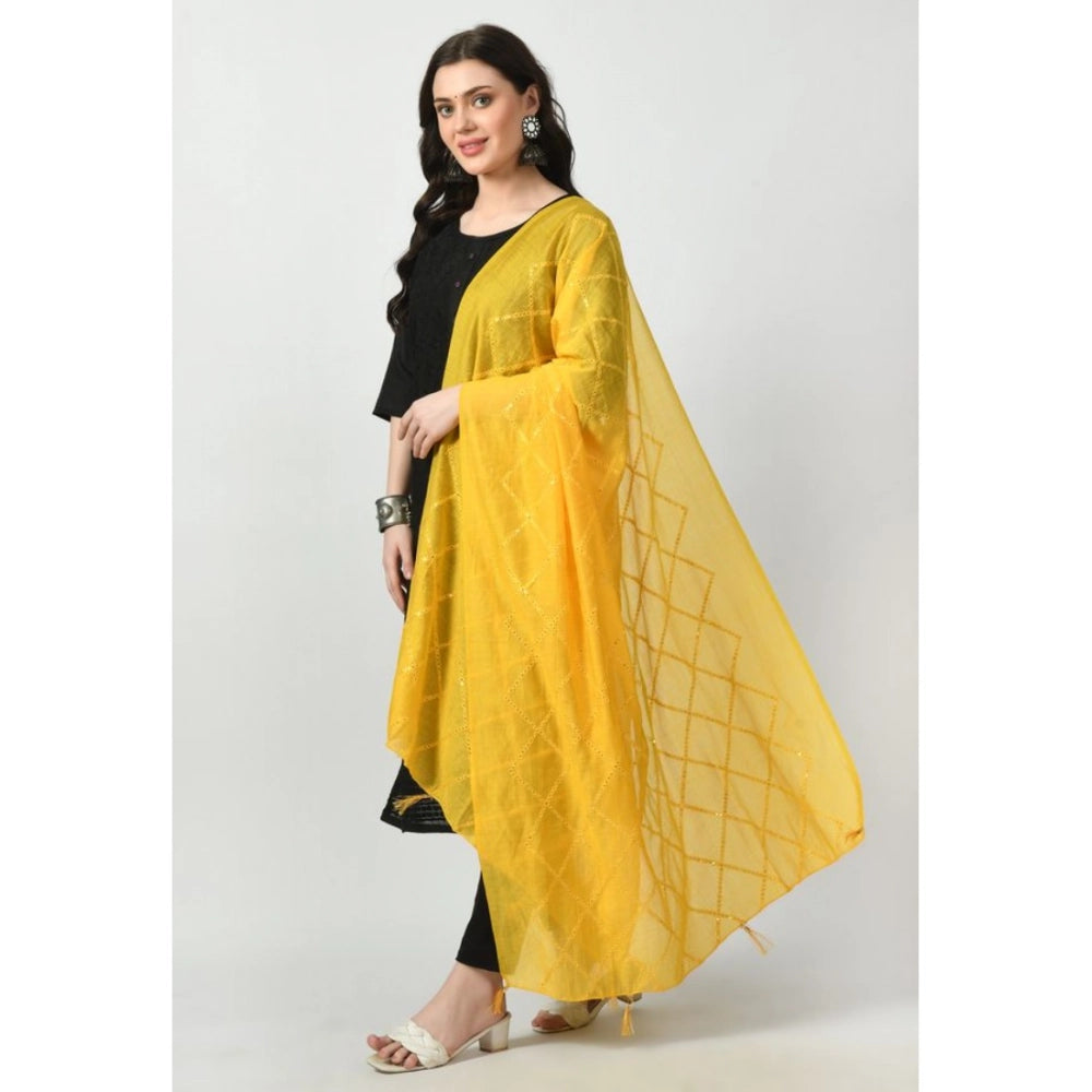 Vaystra Chanderi Self Design Dupatta – Yellow