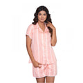 Vaystra Casual Cotton Short Sleeve Short Night Suit Set – Orange