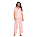 Vaystra Casual Cotton Short Sleeve Full Night Suit Set – Orange