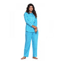 Vaystra Casual Rayon 3-4th Sleeve Night Suit Set – Blue