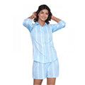 Vaystra Casual Cotton Short Sleeve Short Night Suit Set – Aqua