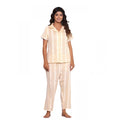 Vaystra Casual Cotton Short Sleeve Full Night Suit Set – Yellow