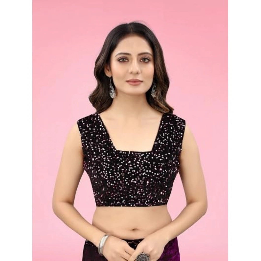 Vaystra Lycra Floral Saree With Unstitched Blouse – Wine