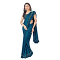 Vaystra Lycra Solid Saree With Unstitched Blouse – Rama