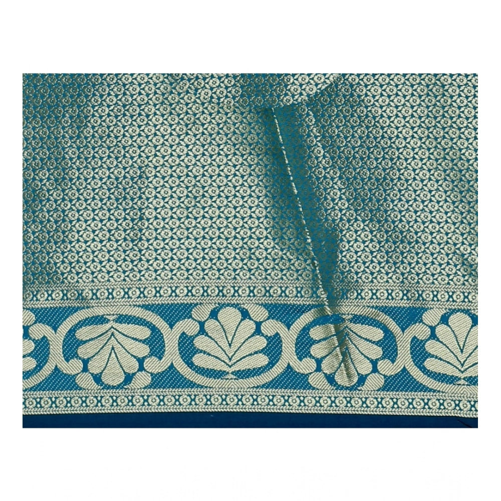 Vaystra Jacquard Woven Saree With Unstitched Blouse 5.5Mtr – Dark Blue