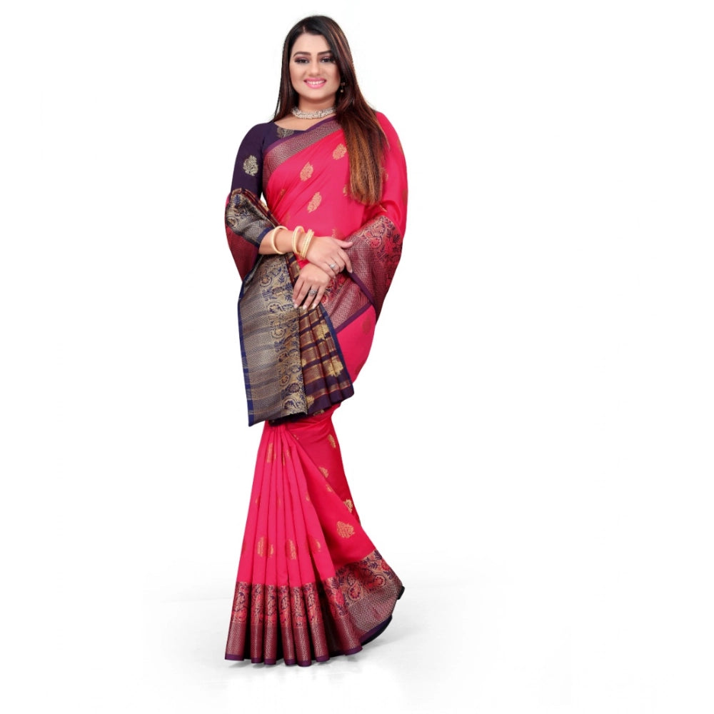 Vaystra Silk Blend Woven Saree With Unstitched Blouse 5.5Mtr – Multicolor