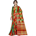 Vaystra Jacquard Woven Saree With Unstitched Blouse 5.5Mtr – Red
