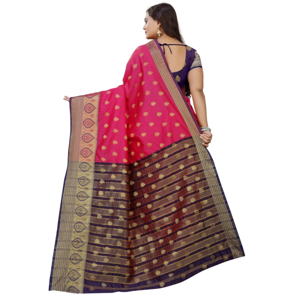 Vaystra Silk Blend Woven Saree With Unstitched Blouse 5.5Mtr – Multicolor