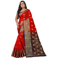 Vaystra Silk Blend Woven Saree With Unstitched Blouse 5.5Mtr – Purple-Red