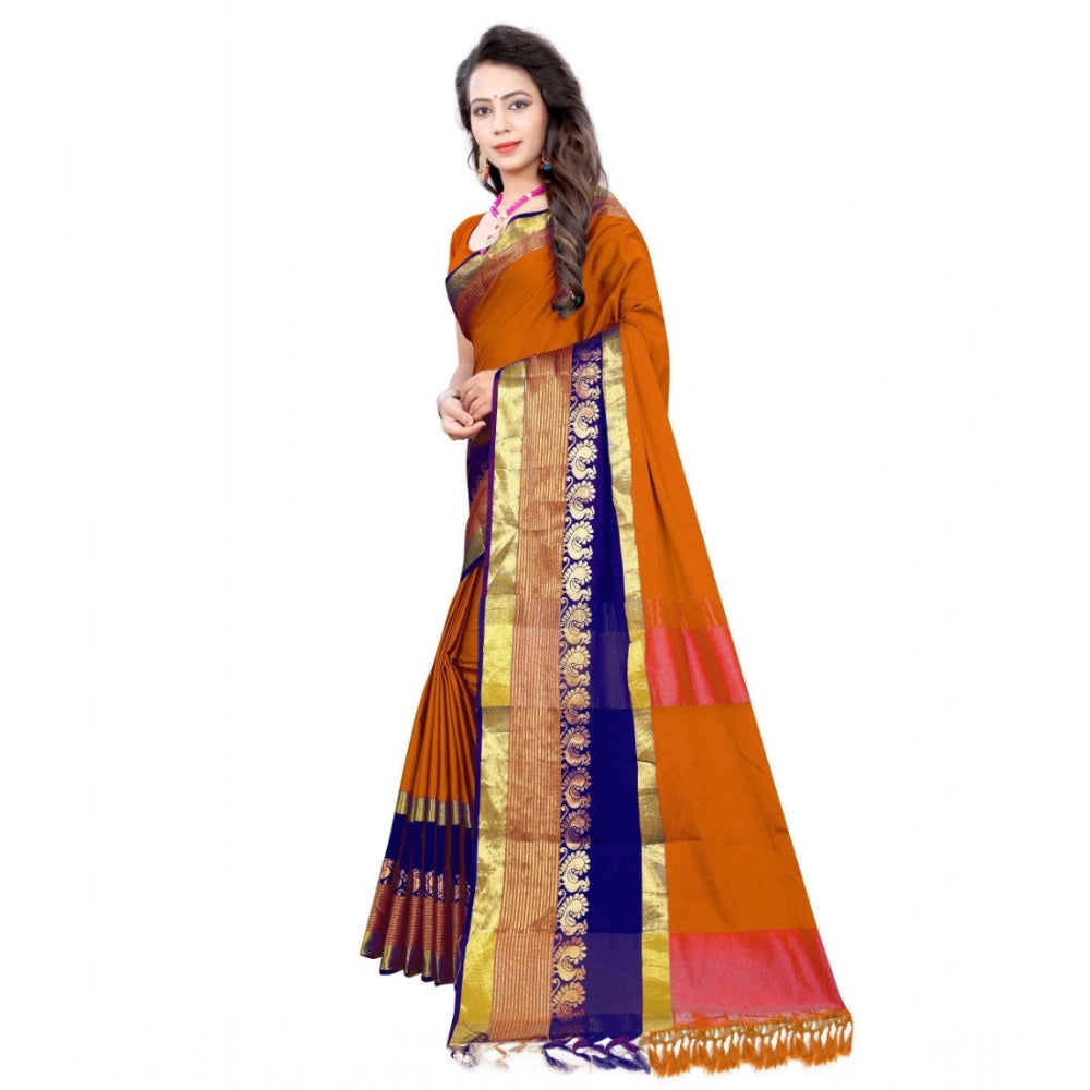 Vaystra Jacquard Woven Saree With Unstitched Blouse 5.5Mtr – Multicolor
