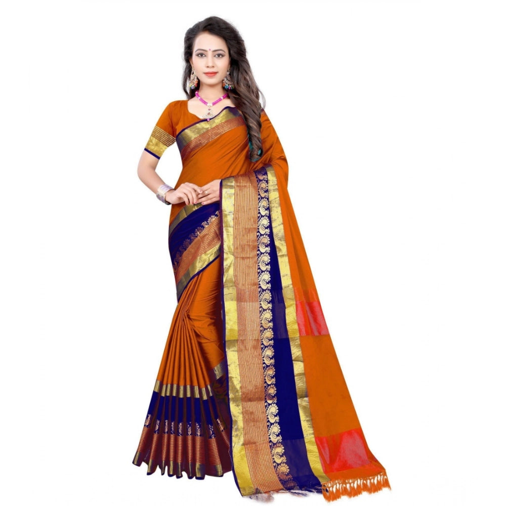 Vaystra Jacquard Woven Saree With Unstitched Blouse 5.5Mtr – Multicolor