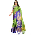 Vaystra Jacquard Woven Saree With Unstitched Blouse 5.5Mtr – Green