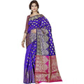 Vaystra Jacquard Woven Saree With Unstitched Blouse 5.5Mtr – Blue