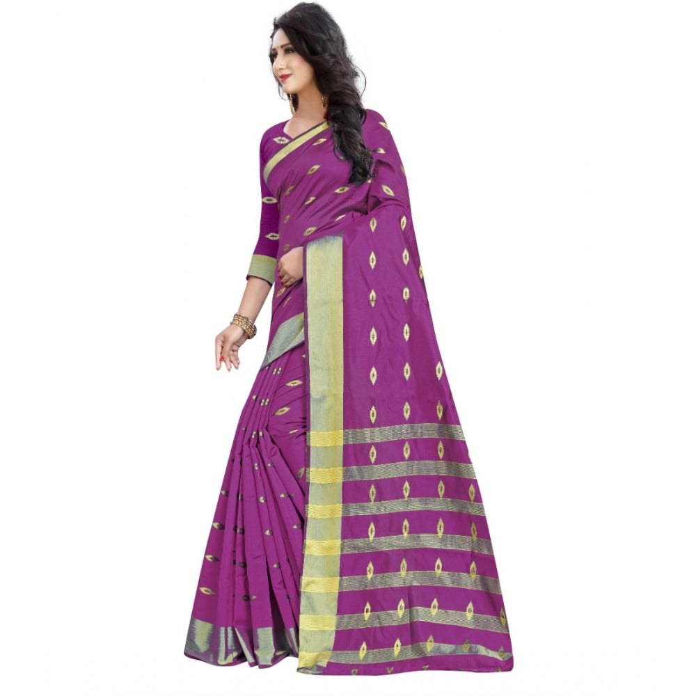 Vaystra Silk Blend Woven Saree With Unstitched Blouse 5.5Mtr – Pink