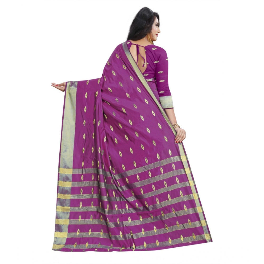 Vaystra Silk Blend Woven Saree With Unstitched Blouse 5.5Mtr – Pink